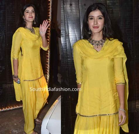 Shanaya Kapoor In A Simple Yellow Patiala Suit South India Fashion