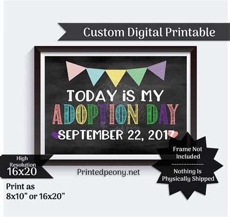 Today Is My Adoption Day Adoption Sign Includes Custom Date Adoption