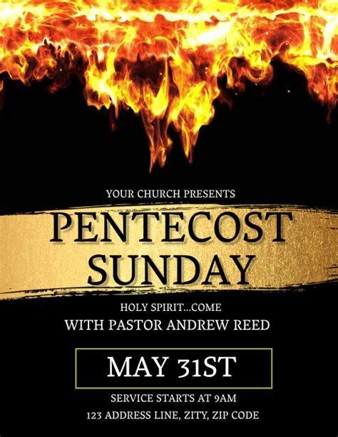 Church Pentecost Sunday Flyer Template Postermywall