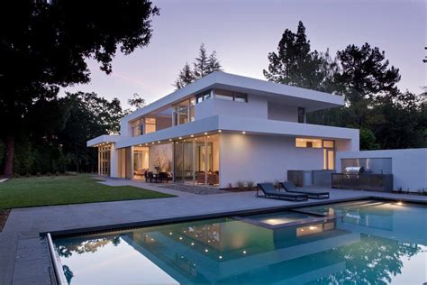 White Flat Roof Home Designs Exterior Modern With White Fascia