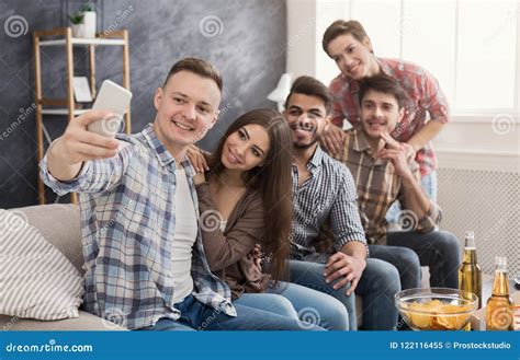 Happy Friends Enjoying Time Together Stock Image Image Of Capturing