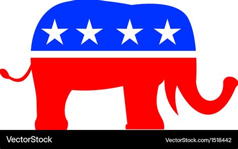 Republican Elephant Mascot Usa Flag Royalty Free Vector