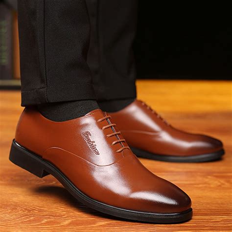 Men Microfiber Leather Slip Resistant Business Formal Shoes Online