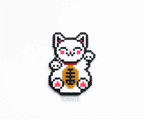 Pixel Art Manga Pixel Art Chat Maneki Neko Nyan Cat Perler Bead