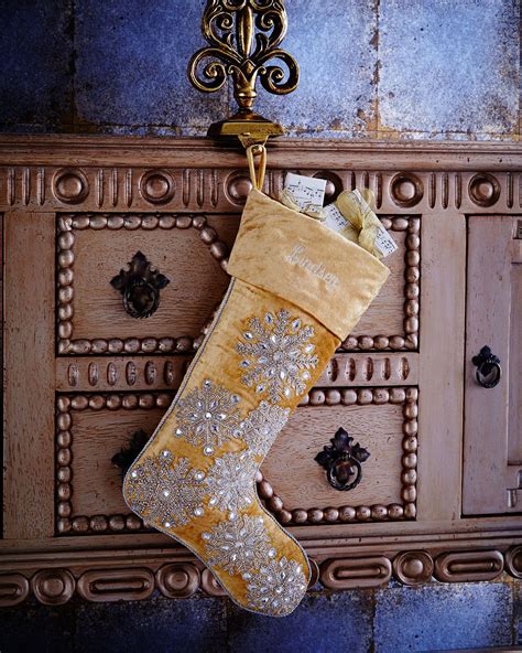 Gold And Silver Medallion Christmas Stocking 85