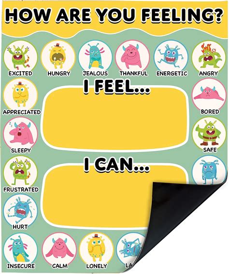 Buy Feelings Chart Dry Erase Emotions Chart For Kids Magnets Feeling