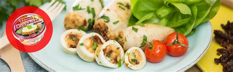 Jetzt, da du etwas mehr über sepien und kalmare weißt, wollen wir uns mit den ähnlichkeiten und unterschieden befassen, die zwischen ihnen bestehen. Gefüllte Kalmare mit Etelser Kochkäse - etelser.de
