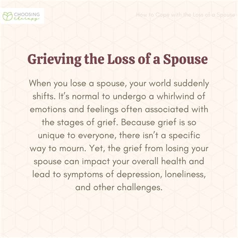 how to cope with the loss of a spouse