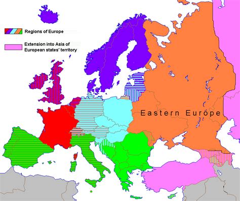 212,935 square miles (551,500 sq km); Europe Regions Map