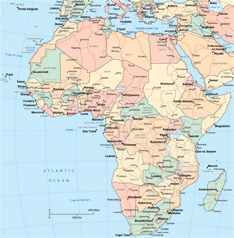Mapa Politico De África Tamaño Completo