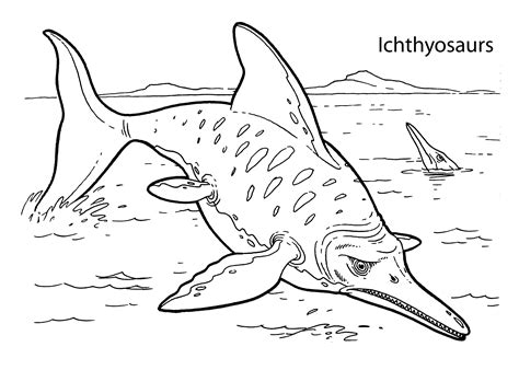 Coloring And Drawing Ichthyosaurs Dinosaur Coloring Pages