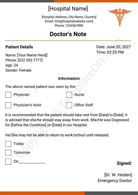 Doctors Excuse Templateletter For Work Pdf And Word