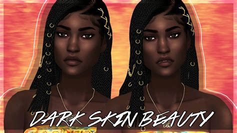 The Sims 4 Cas Dark Skin Beauty Full Cc List And Sim Download Youtube