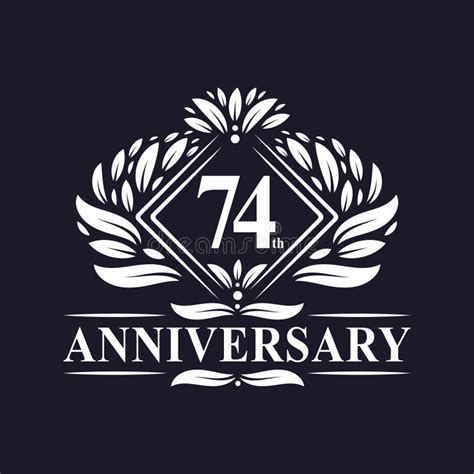 74 Years Anniversary Logo Luxury Floral 74th Anniversary Logo Stock
