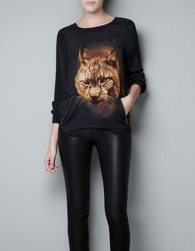 Want Silk Tiger Top Stylish Tshirts Shirt Print Design Fashion