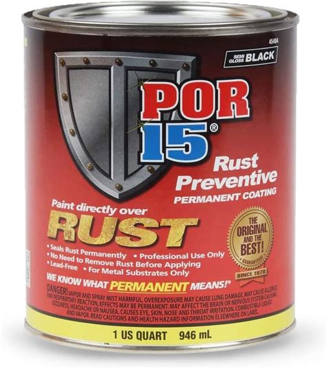 Por 15 Rust Preventive Coating Semi Gloss Black1 Qt Stop Rust