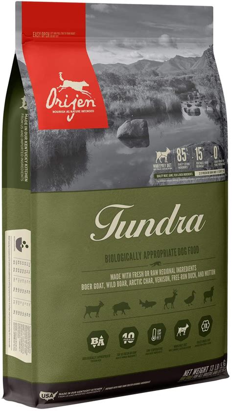 Orijen puppy is made from chicken, turkey, fish, and eggs and is formulated to help the rapid growth each puppy goes through on their journey to becoming a junior dog and then an adult. ORIJEN Tundra High-Protein & Grain-Free Adult Dry Dog Food