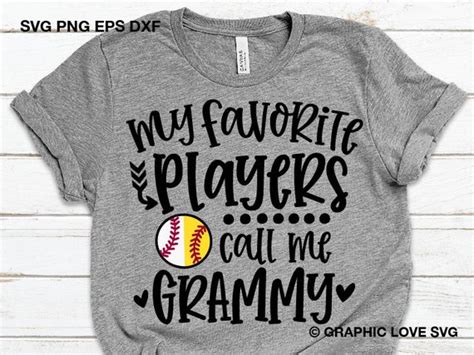 softball and baseball grammy svg my favorite players call me etsy