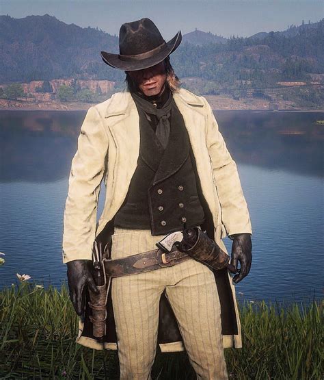 An appreciation post for this outfit i made that is my new current favorite (nevada hat, everyday overshirt, ranch pants, english preacher's boots, stenger spurs, cotton suspenders, and neckerchief). Rate this outfit with white marshal coat : reddeadredemption