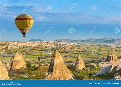 Hot Air Balloons Fly Over Cappadocia Stock Photo Image Of Park