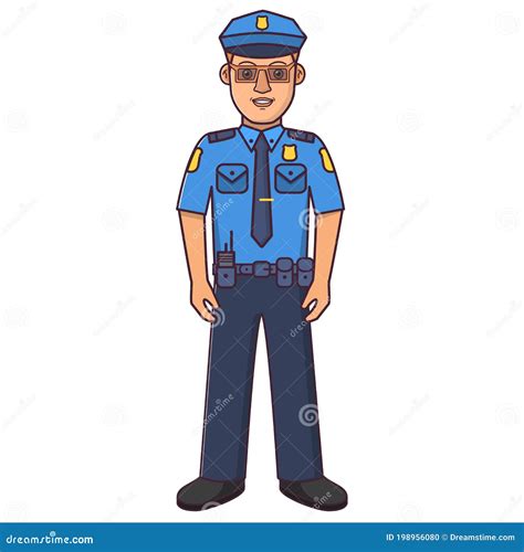 Police Officer Cartoon Character Police Man In A Uniform Stock Vector