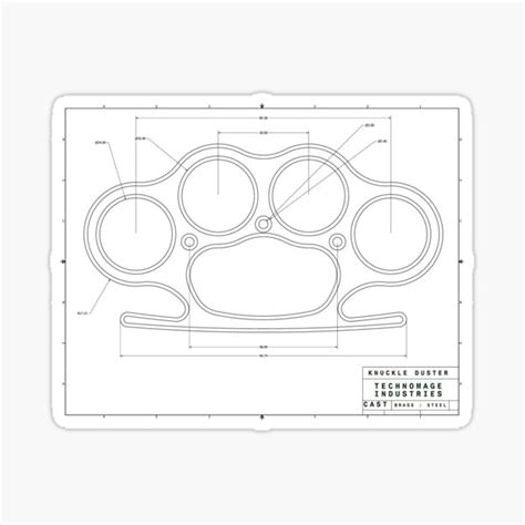 Knuckle Duster Plain Schematic Sticker For Sale By Aromis Redbubble