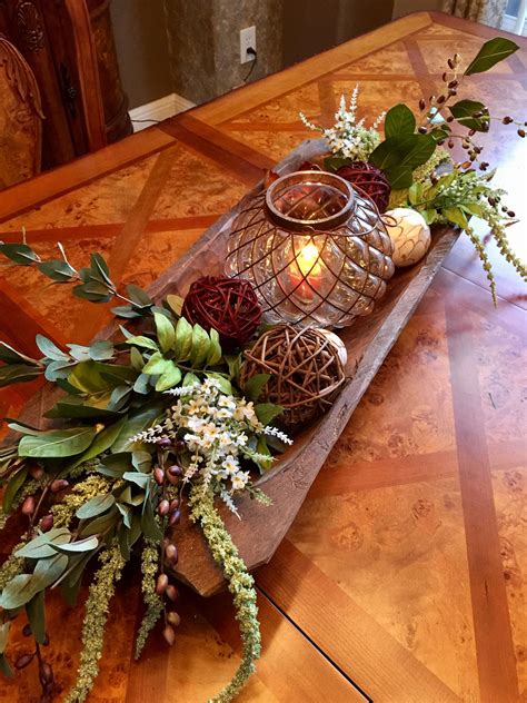 As a general rule, you'll want to place your coffee table about 12 to 18 inches away from your sofa and/or chairs. Rustic Dough Bowl Centerpiece #farmhouseinspiration ...