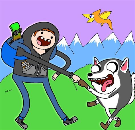 I Drew Me And My Dog In The Style Of Finn And Jake Adventuretime