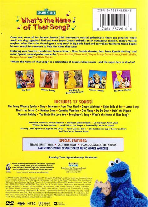Sesame Street Whats The Name Of That Song Sony Wonder Free