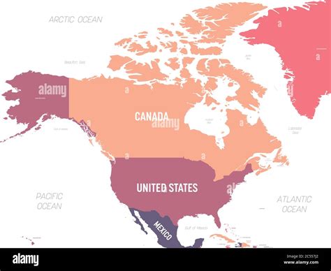 Nordamerika Karte Hoch Detaillierte Politische Karte