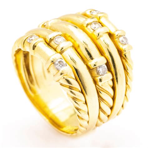 David Yurman 18kt Yellow Gold Stack Ring Bijoux Jewels