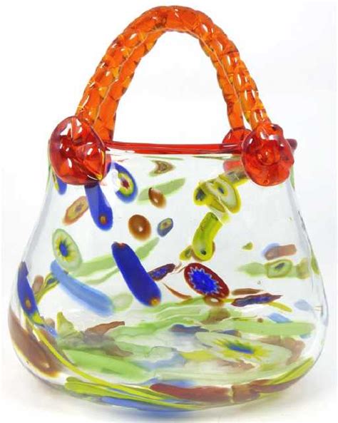Murano Glass Handbag W Millefiori Design