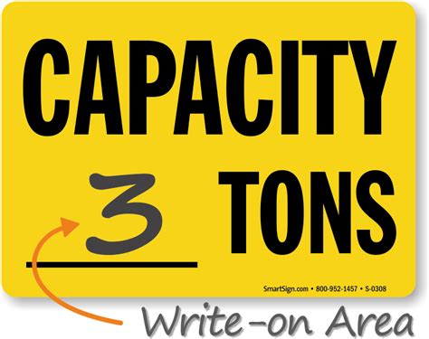 Max Capacity ___ Ton Sign - Top Quality, SKU: S-0308 - MySafetySign.com