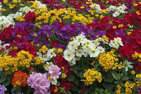 Premium Ai Image Assorted Colorful Flowers Garden Hd Wallpaper
