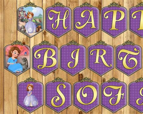 Sofia The First Birthday Banner Free Printable
