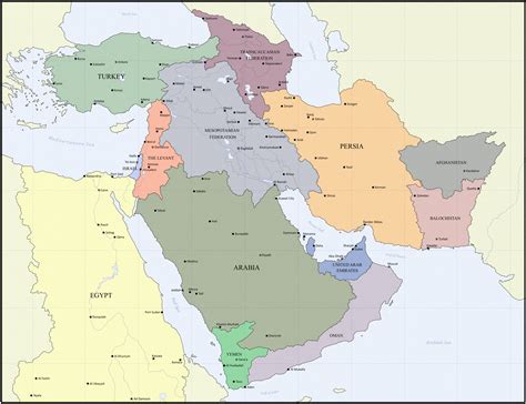 An Alternate Middle East With National Borders Defined By Drainage