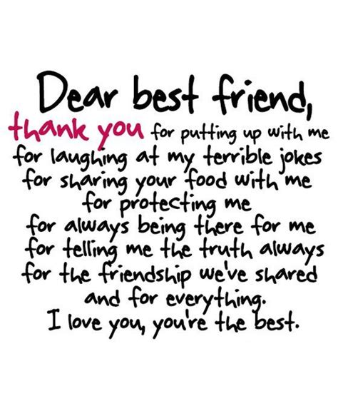 Thank You Letter To Best Friend 28 Images Thank You My Friends Quotes