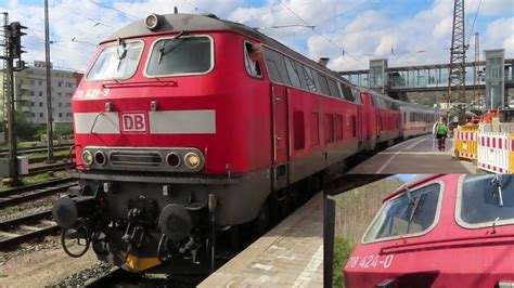 Germany Db Class 218 Rabbits Depart Ulm With A Dortmund Hbf To Oberstdorf Intercity Service