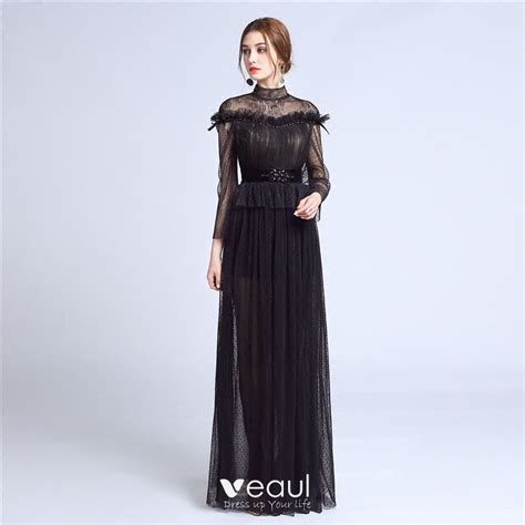 Shop the great range of women's dresses online at farmers. Elegant Black Lace Evening Dresses 2018 A-Line / Princess ...