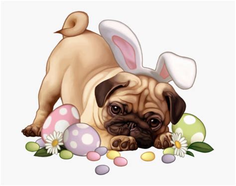 Happy Easter Pug Hd Png Download Kindpng