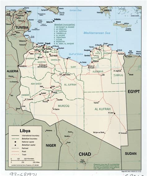 Large Detailed Political And Administrative Map Of Libya With Roads