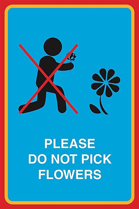 Please Do Not Pick Flowers Print Person Picking Flower