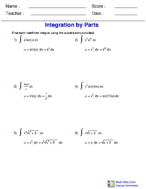 Esl worksheets for teaching english. Calculus Worksheets | Indefinite Integration for Calculus Worksheets