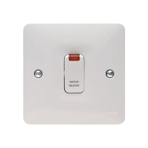 Hager 20a Double Pole Water Heater Switch With Flex Outlet Led