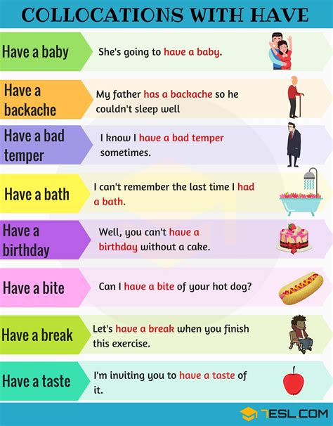 Expressions With Have 120 Useful Collocations With Have 7 E S L