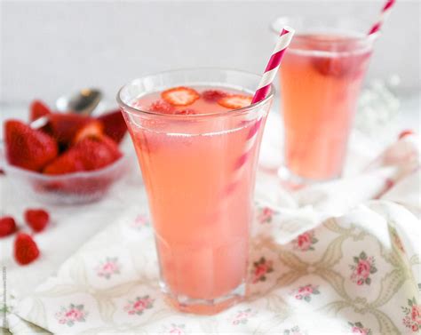 Summer Fruit Drink Including Rasberries And Strawberries By Stocksy