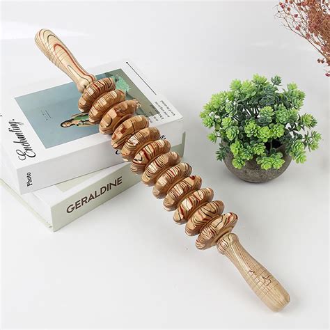 Buy Wooden Therapy Roller Massage Tools Full Body Muscle Massager Wood Grain Abdomen Massager