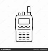 Walkie Talkie Radio Police Illustration Icon Drawing Vector Linear Thin Line Contour Depositphotos Outline Isolated Symbol Bsd sketch template