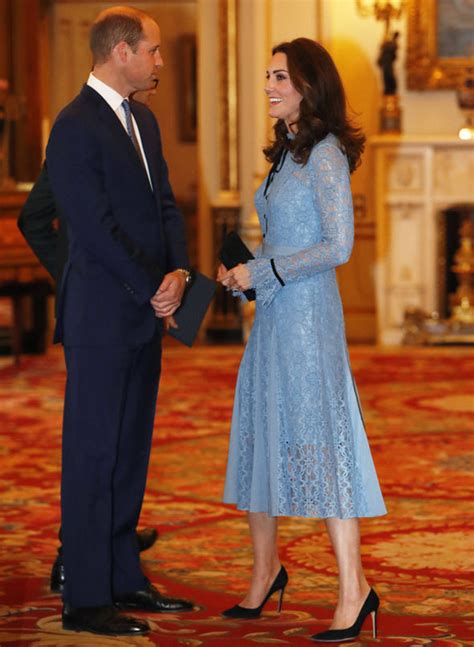 Kate Middleton Duchess Of Cambridge Steps Out In Blue For First Time