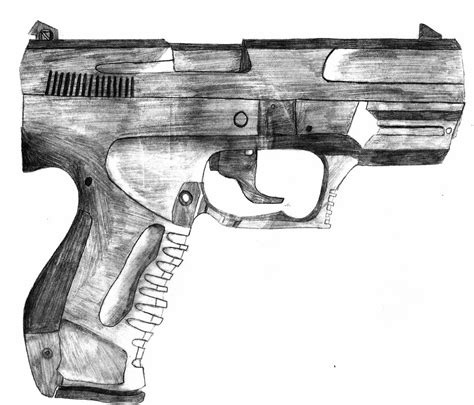 Ww2 Pistol Drawing